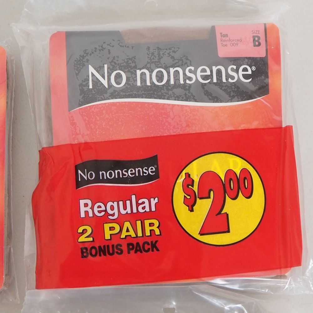 VTG New No Nonsense Regular Pantyhose Lot Size B Reinforced Toe 6 Pairs Various‎ - Picture 3 of 14